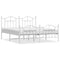 vidaXL Metal Bed Frame without Mattress with Footboard White 160x200cm