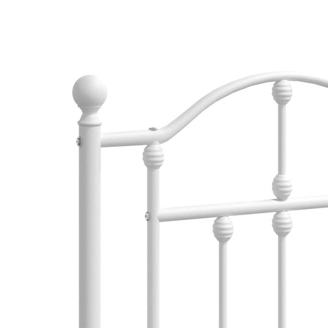 vidaXL Metal Bed Frame without Mattress with Footboard White 160x200cm