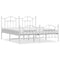 vidaXL Metal Bed Frame without Mattress with Footboard White 180x200cm