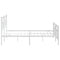 vidaXL Metal Bed Frame without Mattress with Footboard White 183x213cm