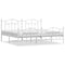 vidaXL Metal Bed Frame without Mattress with Footboard White 200x200cm
