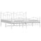 vidaXL Metal Bed Frame without Mattress with Footboard White 200x200cm