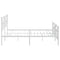 vidaXL Metal Bed Frame without Mattress with Footboard White 200x200cm
