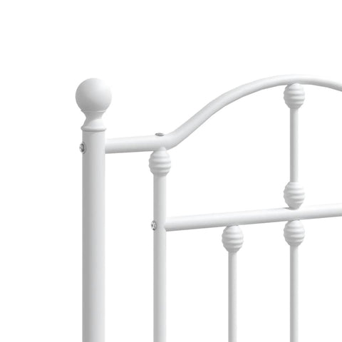 vidaXL Metal Bed Frame without Mattress with Footboard White 200x200cm