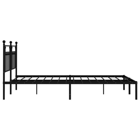 vidaXL Metal Bed Frame without Mattress with Headboard Black 160x200cm