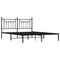vidaXL Metal Bed Frame without Mattress with Headboard Black 180x200cm