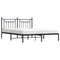 vidaXL Metal Bed Frame without Mattress with Headboard Black 180x200cm