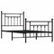 vidaXL Metal Bed Frame without Mattress with Footboard Black 90x190cm