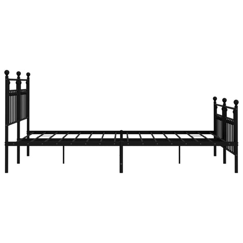 vidaXL Metal Bed Frame without Mattress with Footboard Black 180x200cm