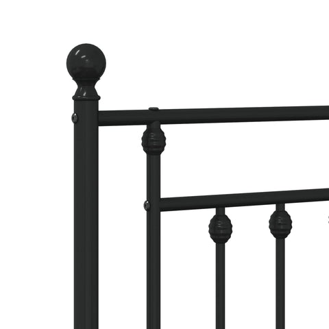 vidaXL Metal Bed Frame without Mattress with Footboard Black 180x200cm
