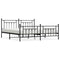 vidaXL Metal Bed Frame without Mattress with Footboard Black 200x200cm