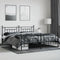 vidaXL Metal Bed Frame without Mattress with Footboard Black 200x200cm