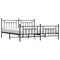 vidaXL Metal Bed Frame without Mattress with Footboard Black 200x200cm