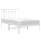 vidaXL Metal Bed Frame without Mattress with Headboard White 80x200cm