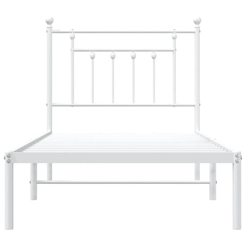 vidaXL Metal Bed Frame without Mattress with Headboard White 80x200cm