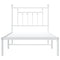 vidaXL Metal Bed Frame without Mattress with Headboard White 80x200cm