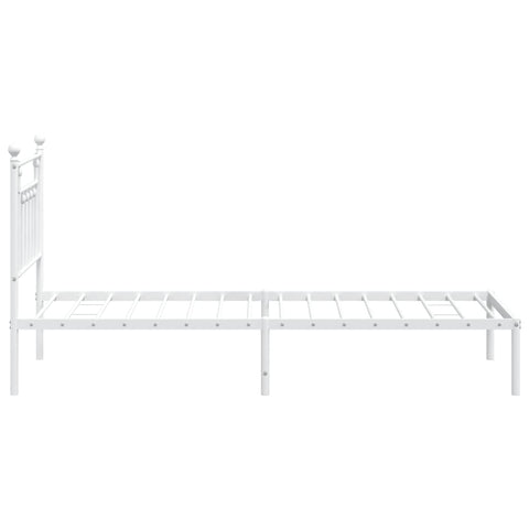 vidaXL Metal Bed Frame without Mattress with Headboard White 80x200cm