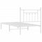 vidaXL Metal Bed Frame without Mattress with Headboard White 80x200cm
