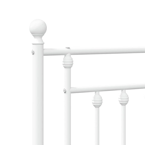 vidaXL Metal Bed Frame without Mattress with Headboard White 80x200cm