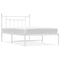 vidaXL Metal Bed Frame without Mattress with Headboard White 107x203cm