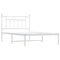 vidaXL Metal Bed Frame without Mattress with Headboard White 107x203cm