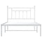 vidaXL Metal Bed Frame without Mattress with Headboard White 107x203cm