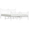 vidaXL Metal Bed Frame without Mattress with Footboard White 180x200cm