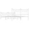 vidaXL Metal Bed Frame without Mattress with Footboard White 180x200cm