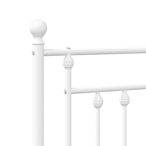 vidaXL Metal Bed Frame without Mattress with Footboard White 180x200cm