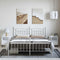 vidaXL Metal Bed Frame without Mattress with Footboard White 183x213cm