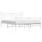 vidaXL Metal Bed Frame without Mattress with Footboard White 183x213cm