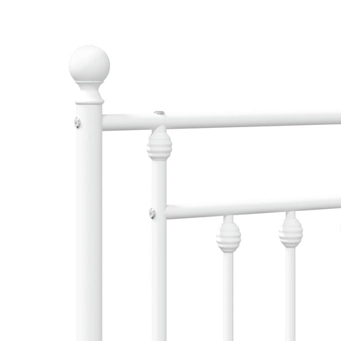 vidaXL Metal Bed Frame without Mattress with Footboard White 183x213cm