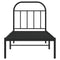 vidaXL Metal Bed Frame without Mattress with Headboard Black 75x190cm