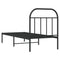 vidaXL Metal Bed Frame without Mattress with Headboard Black 75x190cm