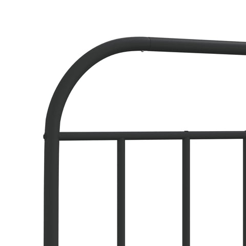 vidaXL Metal Bed Frame without Mattress with Headboard Black 75x190cm