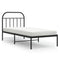 vidaXL Metal Bed Frame without Mattress with Headboard Black 80x200cm