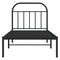 vidaXL Metal Bed Frame without Mattress with Headboard Black 80x200cm