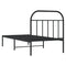 vidaXL Metal Bed Frame without Mattress with Headboard Black 80x200cm