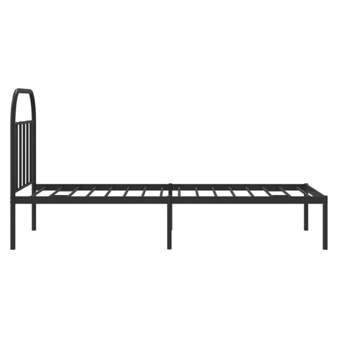 vidaXL Metal Bed Frame without Mattress with Headboard Black 90x190cm