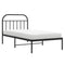 vidaXL Metal Bed Frame without Mattress with Headboard Black 100x190cm