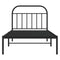 vidaXL Metal Bed Frame without Mattress with Headboard Black 100x190cm