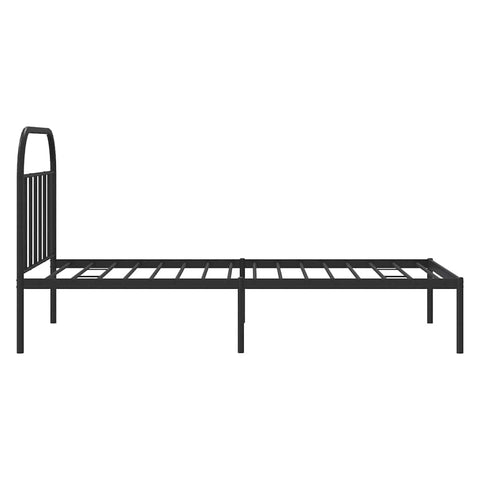 vidaXL Metal Bed Frame without Mattress with Headboard Black 100x190cm