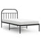 vidaXL Metal Bed Frame without Mattress with Headboard Black 100x200cm