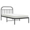 vidaXL Metal Bed Frame without Mattress with Headboard Black 100x200cm