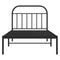 vidaXL Metal Bed Frame without Mattress with Headboard Black 100x200cm