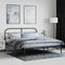 vidaXL Metal Bed Frame without Mattress with Headboard Black 180x200cm
