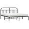 vidaXL Metal Bed Frame without Mattress with Headboard Black 180x200cm
