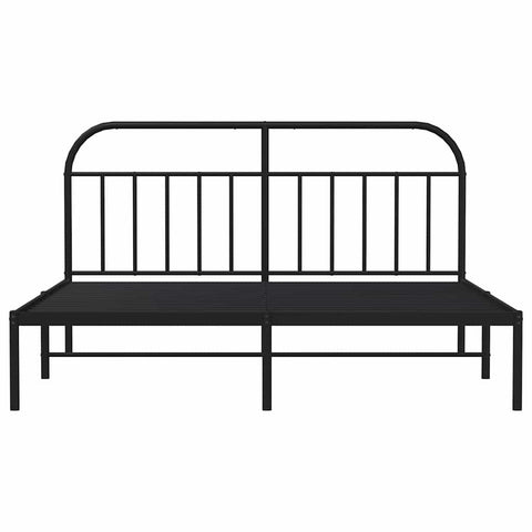 vidaXL Metal Bed Frame without Mattress with Headboard Black 180x200cm