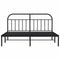 vidaXL Metal Bed Frame without Mattress with Headboard Black 180x200cm