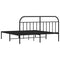 vidaXL Metal Bed Frame without Mattress with Headboard Black 180x200cm